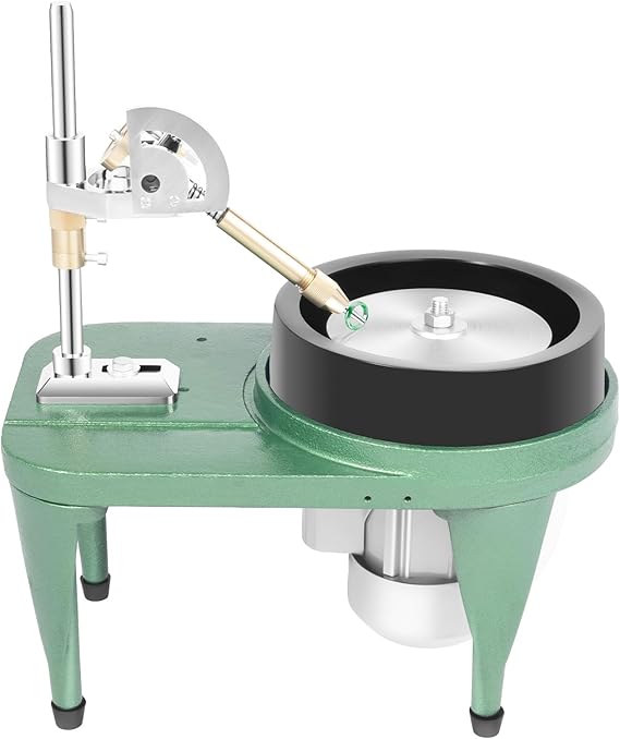 Gem Faceting Machine, 180W Gemstone Grinding Maker with 6 inch Plate&Manipulator Jewelry Jade Lapidary Cutting Flat Machine Polisher for Grinding Drilling Carving