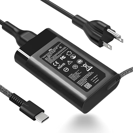 Slim 65W USB C Laptop Charger Compatible with Hp Envy/EliteBook