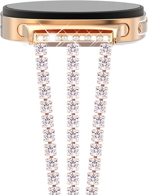 NewWays for Samsung Galaxy Watch 9 8/8 Classic Bands, Galaxy Watch 7 6 5 4 Bands, Women Metal Replacement Bling Jewelry Bracelet Rhinestone Strap Wristband for Galaxy Watch 8 7 6 5 4