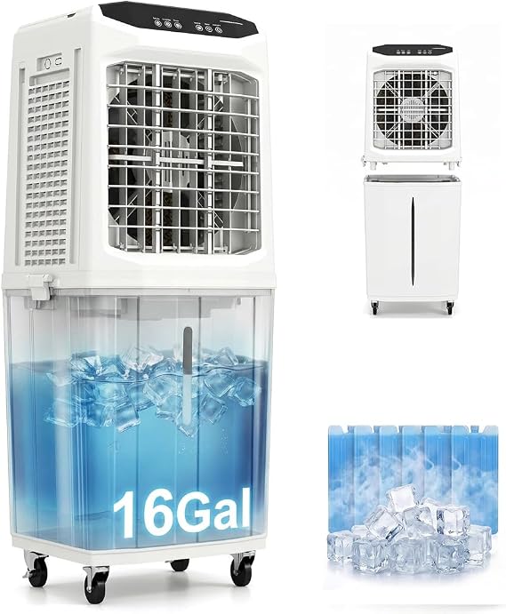 Auertech 16 Gal Evaporative Air Cooler, 5000CFM Detachable Swamp Cooler