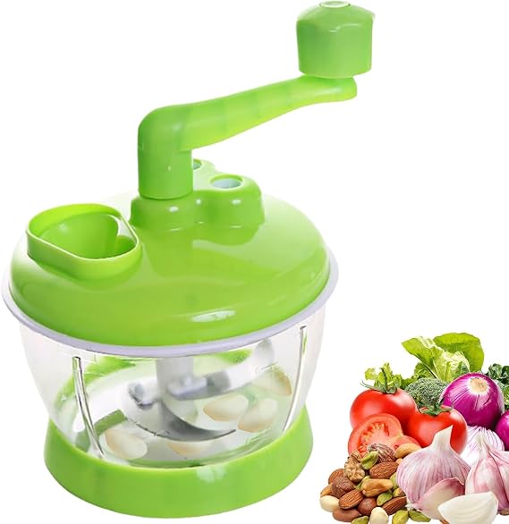 Manual Food Processor Hand Crank, Kitchen Food Processor Vegetable Chopper with Container Small Blender Food Processor Quiet Food Processor