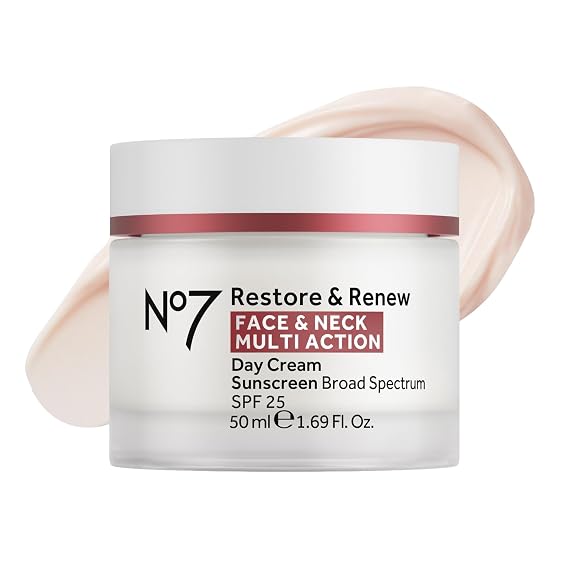 No7 Restore & Renew Sculpting Face & Neck Day Cream with SPF 25, 1.69 oz