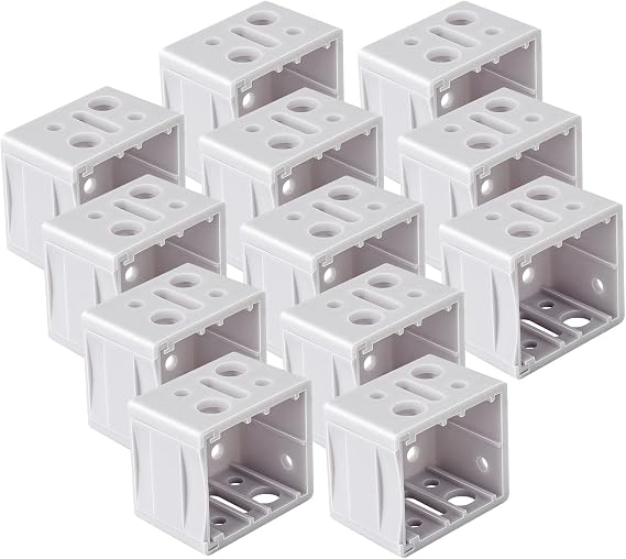 ONLYFU 48PCS 1 inch Blind Brackets, Vertical Blind Bracket Box Mounting Bracket Window Blinds Headrail Brackets, White