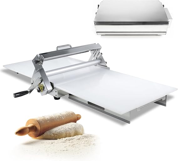 Commercial Dough Sheeter, Reversible Puff Pastry and Fondant Sheeter, Manual Sheeter, Adjustable Thickness from 0 to 25 mm, Foldable Sheeter for Bakeries and Pastries Model300
