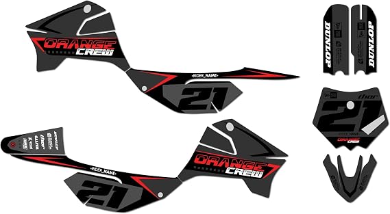 Graphics Kit for Apollo RFZ X4-X6 X14-X19 (All Years) Orange-Crew Series Red 09 Mil-Dirt pit bike motorcycle stickers,dirtbike racing decal automotive motocross accessories no plastics