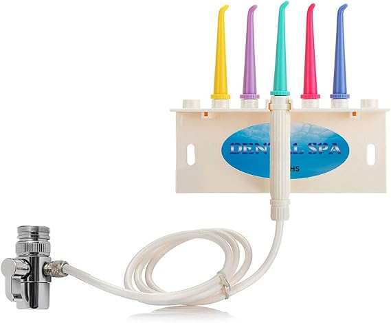 Water Flosser for Family Use 5 Color Jet Tips for Faucet & Shower, Oral Irrigator Non-Electric Safety Water Pressure, Dental Oral Care Tooth Cleaning.