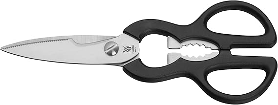 WMF 21 cm Mutfak Makası, Tırtıklı Ağız, Paslanmaz Çelik, Plastik Sap, Şişe Açacaklı Çok Amaçlı Makas
