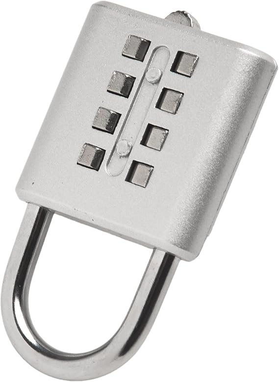 Smart 8 Digit Combination Padlock Made Of Zinc Alloy For Suitcase Travel Bag Cabinet Tool Box Locker Door Security Black Color(Silver)