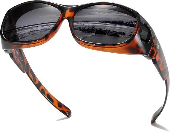 DUCO HD Polarized Sunglasses That Fit Over Glasses for Men Women 8965 | UV400 Protection, Lightweight, TR90 Frame, Skin-Friendly, Wrap Around Sunglasses For Driving, Daily, Sports