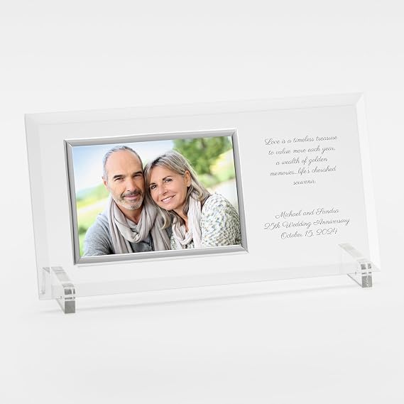 THINGS REMEMBERED Engraved Anniversary Message Glass Picture Frame