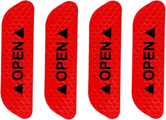 QWEQWE Reflective Sticker, 20Pcs Automotive Door Open Warning Reflective Marker Trim Molding Safety Kit, Door Open Sign Tape Universal Adhesive,Red