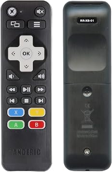 Anderic Xbox One Media Remote Control with Learning - Standard IR Xbox Remote with A,B,X,Y Buttons - Works for Xbox One - RRXB01