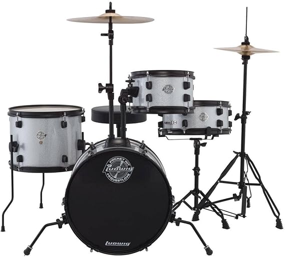 Ludwig Questlove Pocket Kit 4-piece Complete Drum Set Silver Sparkle Finish