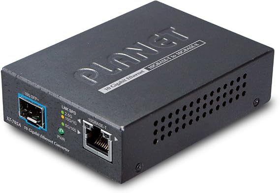 XT-705A with adapter-10G/5G/2.5G/1G/100M Copper to 10GBASE-X SFP+ Media Converter