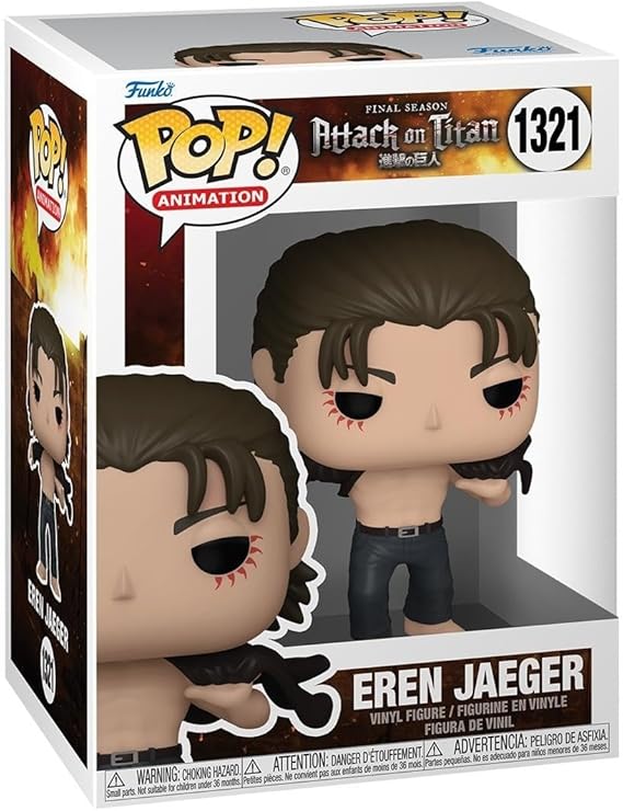 Funko POP! Animation: AoT - Eren Jaeger Jeager - Attack on Titan - Collectable Vinyl Figure - Gift Idea - Official Merchandise - Toys for Kids & Adults - Anime Fans - Model Figure for Collectors | Official Anime Merch - Collectable Vinyl Figurine for Shelf Display - Birthday Gift Idea for Fans and Collectors