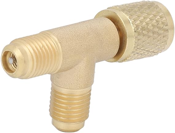 Navac HVAC Tools, Valve Tool Low Loss Fittings HVAC Quick Coupler Access Tee 1/4'' Valves Tee Adapter with Swivel Connector for Gauge Deep Vacuum Pump Manifold