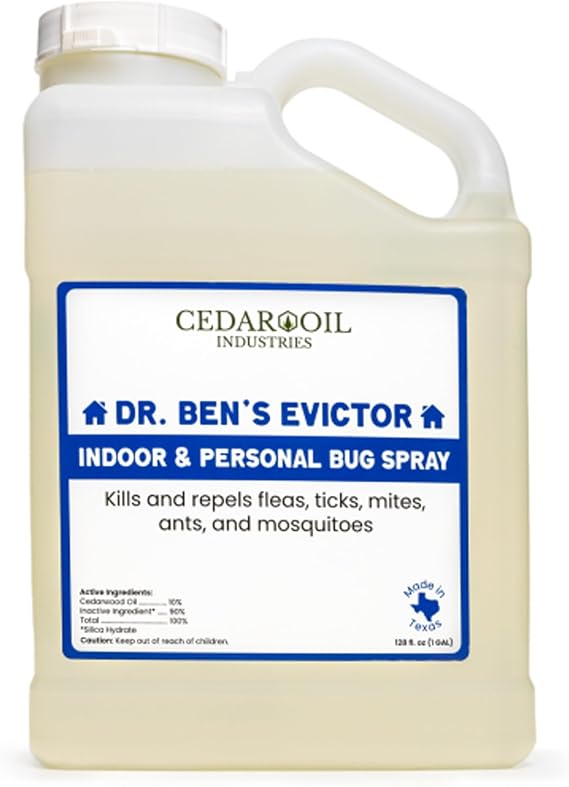 Dr. Bens Evictor Indoor & Personal Bug Spray | Fast-Acting Solution, Eco-Friendly & Natural Pest Defense for Home, Family, Pets & Gear - 128 Fluid Oz