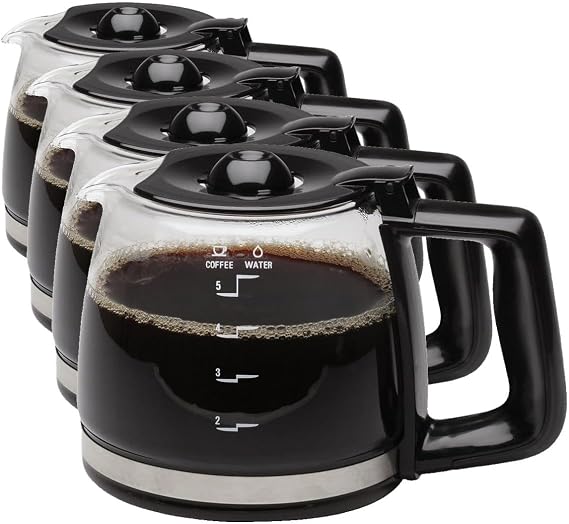 Capresso 4426.01 5 Cup Replacement Carafe, Clear (Pack of 4)