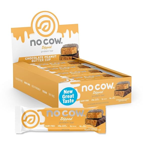 No Cow Chocolate Peanut Butter Cup Vegan Protein Bars, 12 Pack