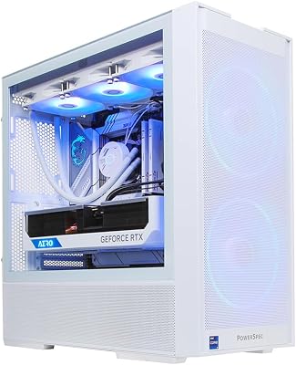 PowerSpec G479 Gaming Desktop PC, Intel Core i9 14900KF CPU Processor 3.2GHz, Gigabyte GeForce RTX 4080 Super Aero OC 16GB, G.Skill 64GB DDR5-5600 RAM, Windows 11 Pro, 2TB SSD, White RGB