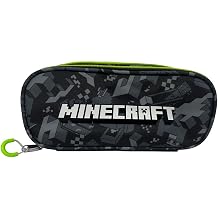 Minecraft Iconic TV Cartoon Characters Pencil Case with 2 compartments for Kids Childrens Character Back to School Gift (Mine)