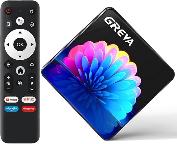 GREVA 2025 Android TV Box 13.0 4GB RAM 64GB ROM, Smart TV Box 8K RK3528 Chipset Support WiFi6 BT5.0 USB3.0 Ethernet LAN HDR10 3D HD Smart Streaming Media Player