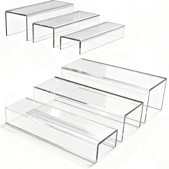 MerryNine Clear Acrylic Display Risers Stable Multi-Size