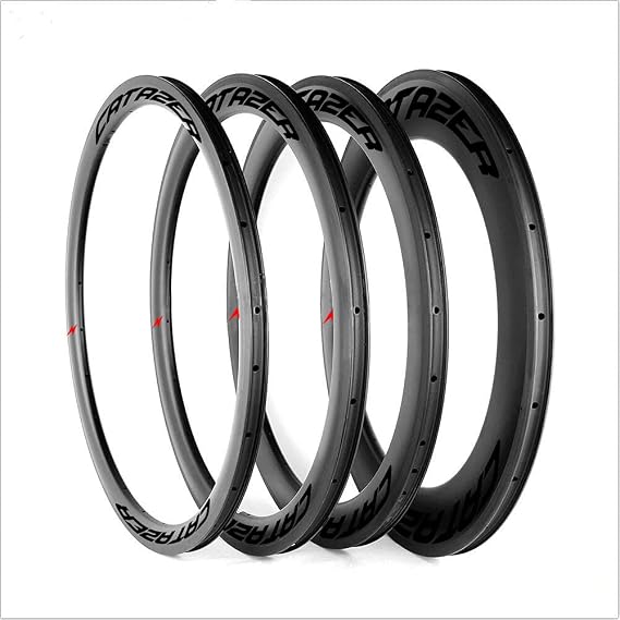 Customized Carbon Rim 700C 25/28mm Wide, 30/35/38/45/50/55/60/88mm Deep Tubular/Clincer Tubeless Ready Carbon Bicycle Rim for Road Bike Gravel CX Wheel