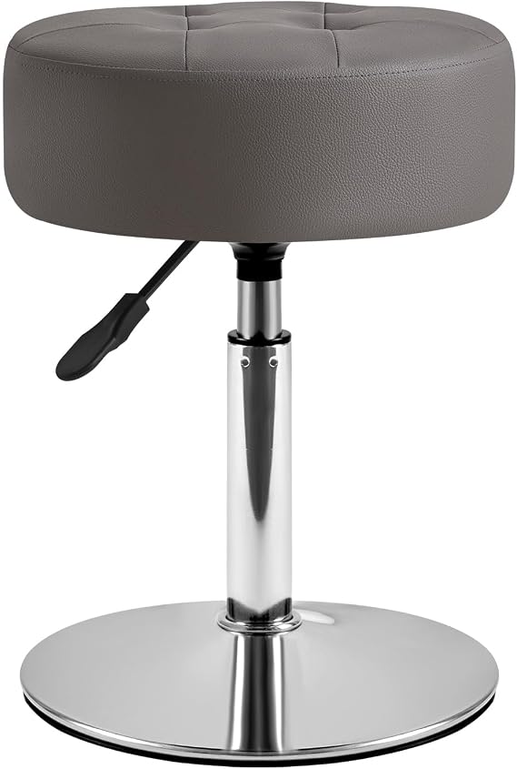 IBUYKE Height Adjustable 360Swivel Vanity Stool Chair, Gray WBD025G