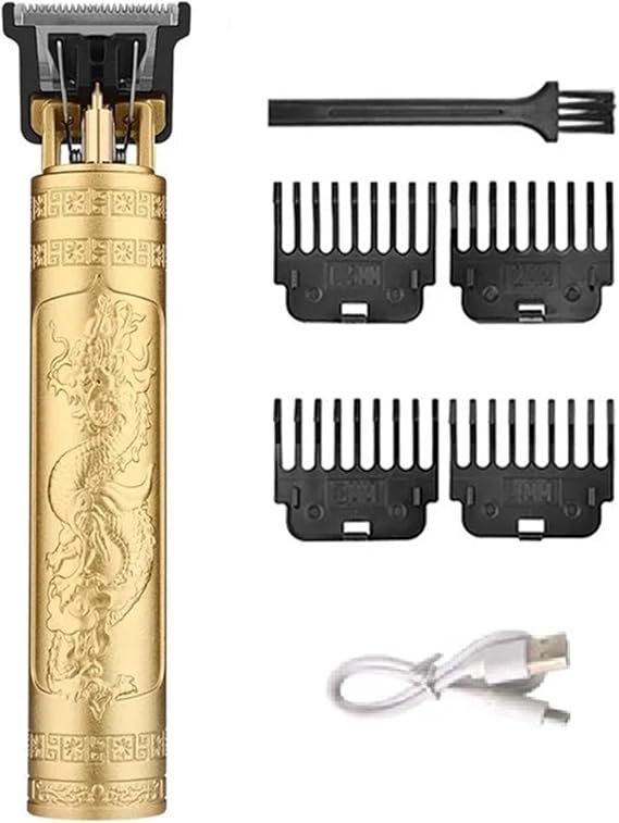 Razors Vintage T9 Electric Hair Cutting Machine Hair Clipper Professional Barber Men Shaver Rechargeable Hair Trimmer for Men(Gold Dragon A)