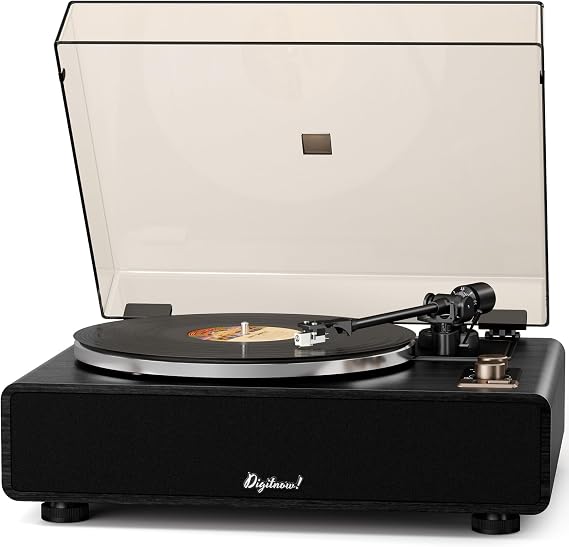 Hi-Fi Belt-Drive Vinyl Record Player with Speakers and Bluetooth Playback | Magnetic AT3600L cartridge, built-in speakers, RCA output, built-in preamp, 33/45 RPM playback, and auto off