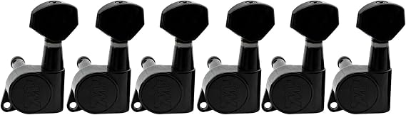 Wilkinson Lefty 6 inline E-Z-LOK Guitar Tuners Machine Heads Set Black