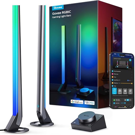 Govee RGBIC Gaming Light Bars H6047 with Smart Controller, Wi-Fi Smart LED