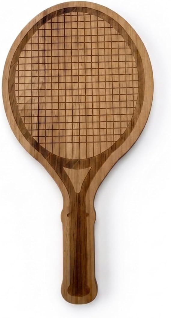 Creative Gifts International Tennis Racket Cutting Board | Sports Themed Kitchen Board | Durable Serving and Prep Board | Decorative Wooden Board | Gift Ready