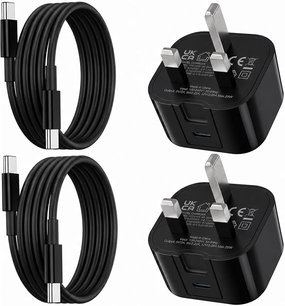 2 Pack 25W Fast Charger Plug And Cable For Lenovo Tab M11 M10 M10 Plus M8