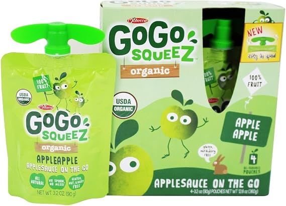 Organic Applesauce Squeezes - Apple Apple
