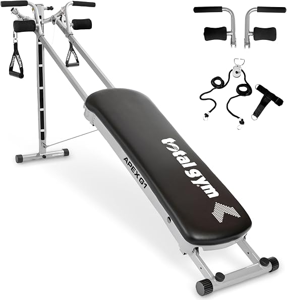 Total Gym Evolve, Premium Inclining Bodyweight Training Exercise Machine | Home Gym Equipment with Adjustable Glideboard, 16 Levels of Resistance, Deluxe Squat Stand