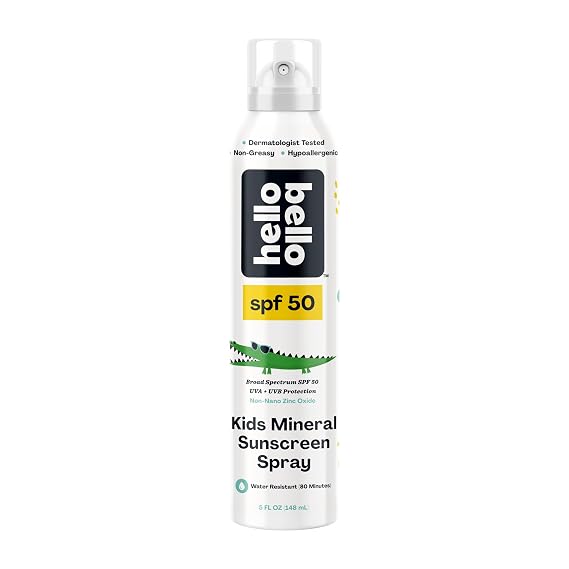 Hello Bello Kids Sunscreen - SPF50 Broad-Spectrum Mineral Sun Spray, 5oz
