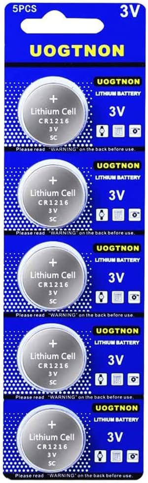 UOGTNON CR1216 3V Watch Lithium Battery(5-Pack)