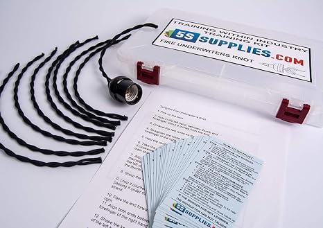 Training Within Industry (TWI) Job Instruction (JI) - Fire Underwriters Know Demonstration Kit.  with Lamp Chords, Instructors Cards and Job Breakdown Sheet