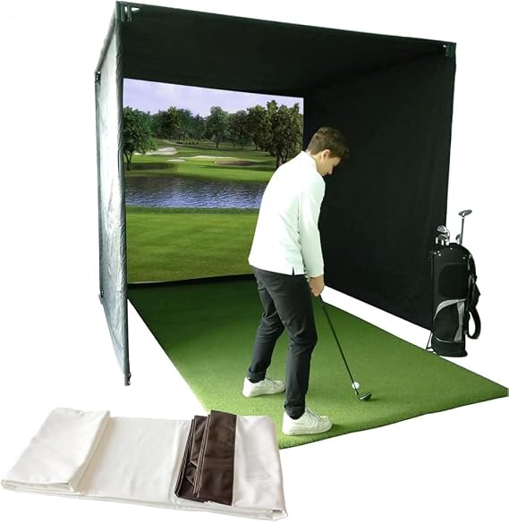 Indoor Golf Simulator Impact Screen - HD Impact Screen - Clear HD Projection Surface - Installation with Rope or Hook, Men's Indoor Outdoor Golf Swing Training -3 * 1m(3 * 2m)
