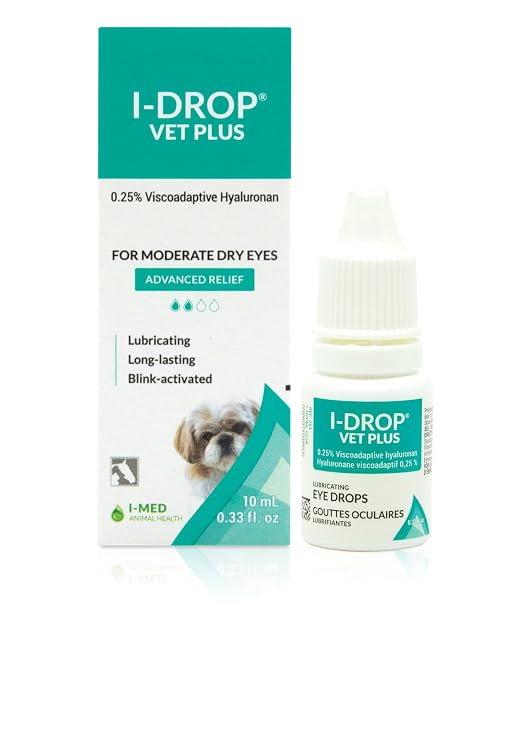 I-DROP Vet Plus Dog Eye Drops, 0.25% Hyaluronan, Seasonal Dry Eye, 10 ml