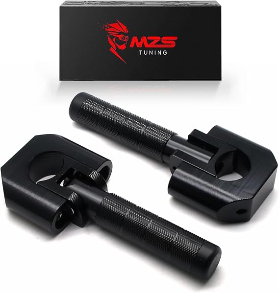 MZS Motorcycle Highway Pegs 7/8"-1.25" Adventure Highway Foot Peg Universal Foldable CNC Short Mount Compatible with KLR 650 DR650 Tenere Vstorm 300X 390 790 890 R1200GS Dual for 22mm-32mm Crash Bar