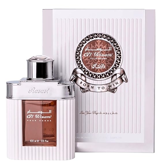 Rasasi Al Wisam Day EDP for Men 100ML (3.40 oz) | Bold Oud Fragrance | Floral notes with an alluring mix of sandalwood, musk, and amber
