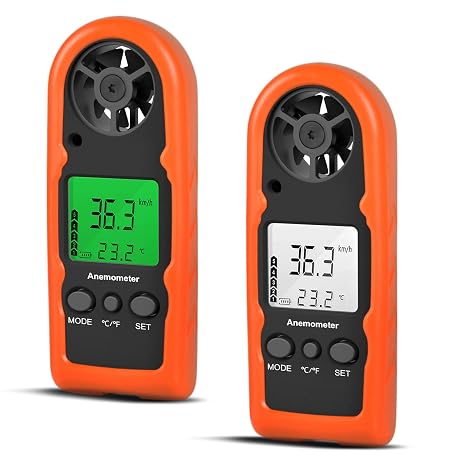 BTMETER Handheld Anemometer - Lightweight Wind Speed Gauge (816B-2pcs)