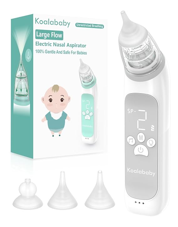 Koalababy Baby Nasal Aspirator, Large Flow Electric Nose Sucker, 3 Levels
