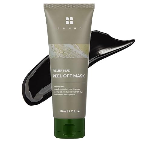 BRMUD Relief Mud Peel Off Face Mask - Deep Pore & Sebum Control 3.71 fl oz | Deep Pore Cleansing, Blackhead & Sebum Control, Gentle Exfoliation, Moisturizing Korean Skin Care, For All Skin Types