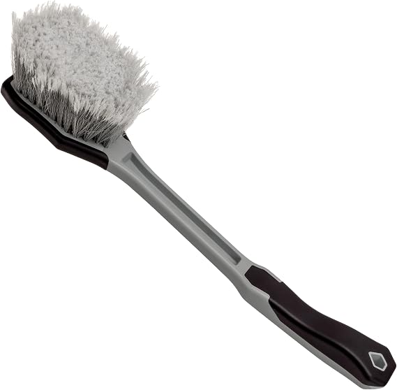 VIKING Wheel and Fender Cleaning Brush with Long Handle for Car Detailing | Wheel Brush for Car Detailing Kit, Ergonomic Car Wash Brush with Long Handle