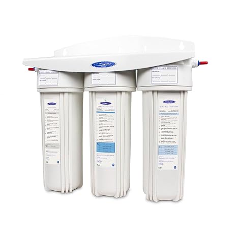 Ceramic Under Sink Water Filter System | Triple Cartridge | Filters 10,000 Gallons | Crystal Quest