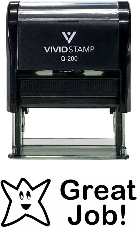 Great Job Teacher Self Inking Rubber Stamp (Black Ink) - Medium